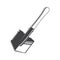 Vintage black shovel on white background. Vector illustration. Equipment for camping, climbing, hiking, traveling. Retro