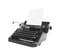 Vintage black typewriter with paper.