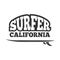 Vintage black vector surf emblem, logo