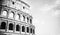 Vintage black and white Colosseum in Rome