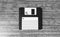 Vintage black and white floppy disc background