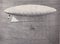 Vintage black and white photo of the first dirigible steerable balloon airship by Henri Giffard.