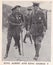 Vintage black and white photo of King Albert and King George V in full military uniform in 1916 at La Panne.