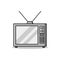 vintage black and white television illustration vector