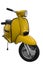 Vintage black and yellow scooter (path included)