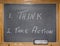 Vintage blackboard chalk action message
