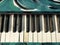 Vintage Blue Artistic Painted Piano Keys