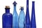 Vintage blue bottles collection