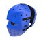 Vintage blue hockey mask on white. 3D illustration