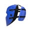 Vintage blue hockey mask on white. Side view. 3D illustration