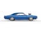 Vintage blue muscle car - side view