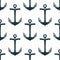 Vintage blue naval anchors seamless pattern