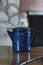 Vintage blue speckled coffee pot