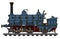 Vintage blue steam locomotive
