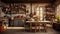 vintage blurred rustic house interior