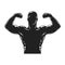 Vintage bodybuilder black silhouette template