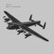 Vintage bomber vector illustartion. WW2 heavy military aircraft. Legendary retro airplane