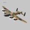 Vintage bomber vector illustartion. WW2 heavy military aircraft. Legendary retro airplane