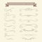 Vintage book vignettes, dividers and separators. Vector calligraphic design set