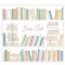 Vintage bookshelf. Vector Childish hand-drawn illustration in simple cartoon style in pastel colors. Book club