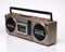 Vintage boom box on white background