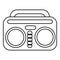 Vintage boombox icon , outline style