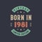 Vintage born in 1981, Born in 1981 retro vintage birthday design