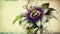 Vintage Botanical Passionflower Flower Design by Generative AI