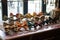 vintage bow ties displayed on an antique table