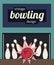 Vintage bowling design - strike in the old-fashioned colors