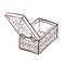 Vintage box, casket symbol illustration cartoon style