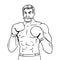 Vintage boxer fighter coloring book vector