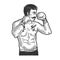 Vintage boxer sketch vector illustration