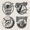 Vintage brewing emblems set