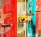 Vintage Brightly Colored Gymnasium Lockers in Red, Yellow and Blue