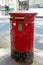 Vintage British red Post Box located in central London. UK