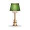 Vintage bronze desk lamp with the green lamp shade.