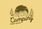 Vintage brown Camping mountain illustration