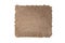 Vintage brown dirty cardboard thick sheet isolated on white