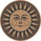 Vintage brown ethnic ornament fresco occult smiling sun