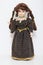 Vintage brown hair doll in elegant dress