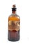 Vintage Brown Poison Bottles on White Background