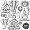 Vintage Buddhism Religion Elements Set