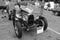 Vintage bugatti race car and engine