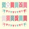 Vintage bunting flags and garland set.