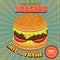 Vintage burger poster design,
