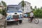 Vintage bus in yangon myanmar street