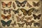 Vintage butterfly art. Artistic designs featuring vintage