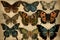 Vintage butterfly art. Artistic designs featuring vintage