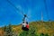 Vintage cable car. Cableway to the top of Mount Beshtau, Caucasian Mineral Waters. One of the sights of Pyatigorsk